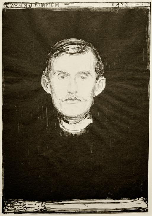 Self-portrait of Edvard Munch