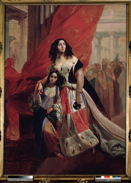 Portrait of Countess Julia Samoilova with her stepdaughter Amazillia Pacini from Brüllow