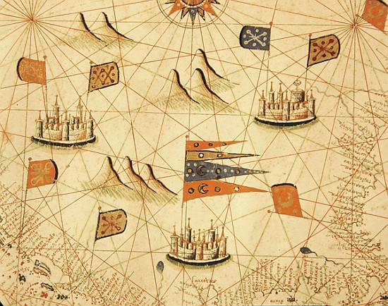 The coast of Tunisia and the Gulf of Gabes, from a nautical atlas of the Mediterranean and Middle Ea from Calopodio da Candia
