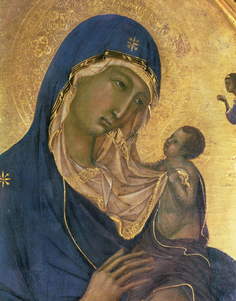Madonna and Child with SS. Dominic and Aurea, detail of the Madonna and Child, c.1315 (detail of 289 from Duccio di Buoninsegna