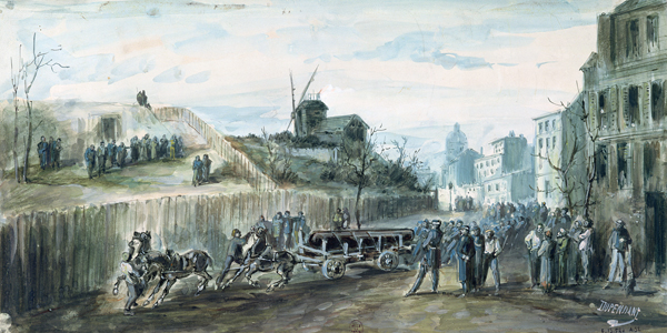 Incident during the Paris Commune of 1870 (wash on paper) from Dupendant