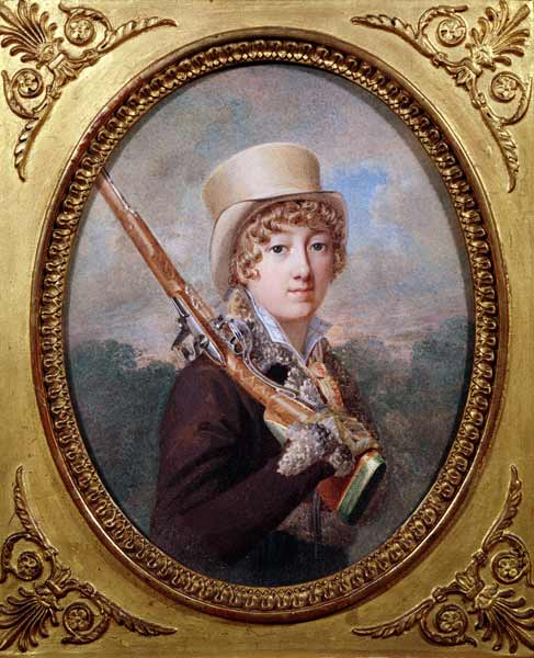 Natalie de Laborde de Mereville, Comtesse Charles de Noailles, in the Park at Mereville, c.1805 from Dutailly