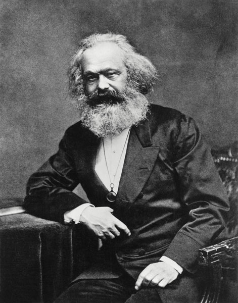 Portrait of Karl Marx (1818-1893) (b/w photo)  from English Photographer