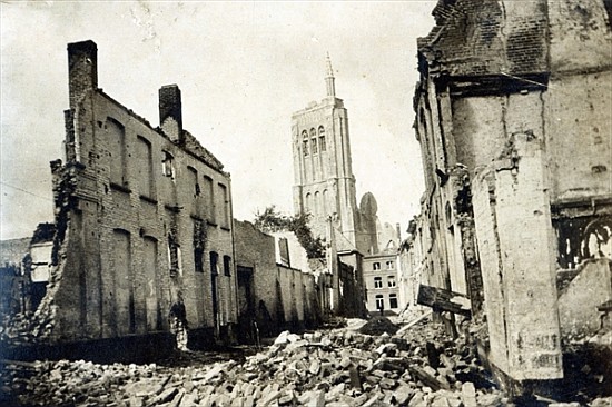 St. Jacob''s Church, Ypres, June 1915 from English Photographer