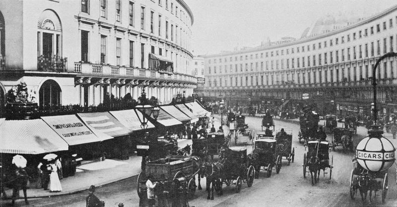 View of Regent Street, c.1884 (b/w photo)  from English Photographer