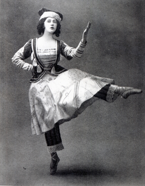 Tamara Karsavina in the ballet ''Petrouchka'', 1911 (b/w photo)  from French Photographer