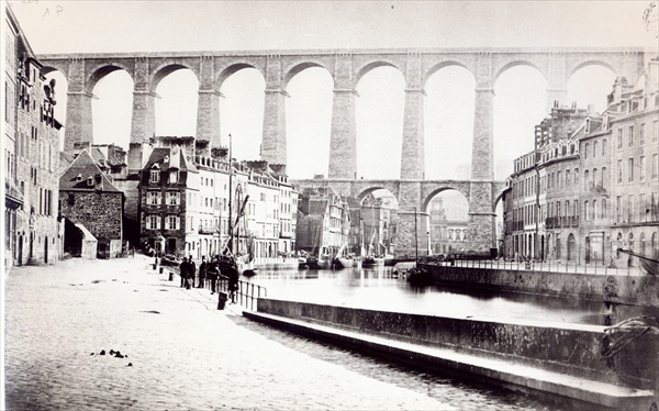 The Viaduct at Morlaix, c.1880 (b/w photo)  from French Photographer