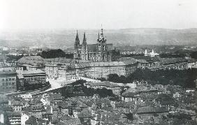 View of Prague, late 19th century (b/w photo) 