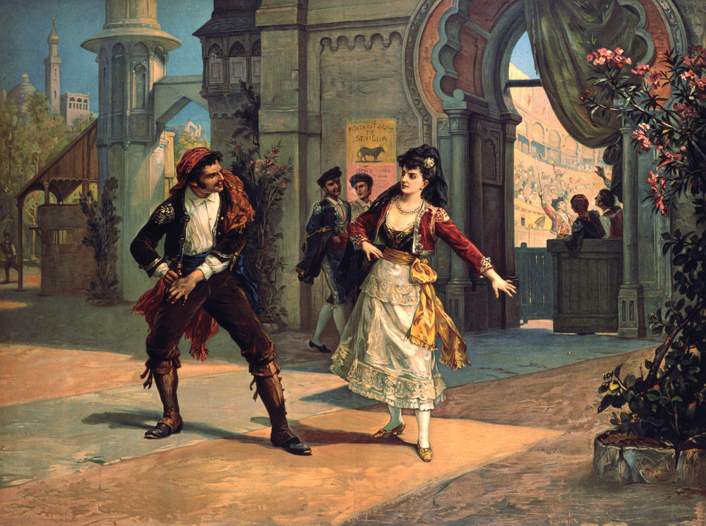 Scene from the opera ''Carmen'', from Georges Bizet