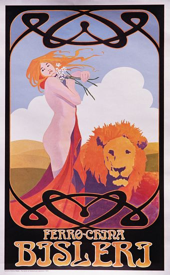 Copy of a 1909 poster advertising Bisleri from Italian School
