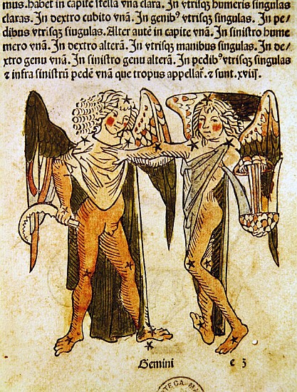 Gemini (the Twins) an illustration from the ''Poeticon Astronomicon'' C.J. Hyginus, Venice from Italian School
