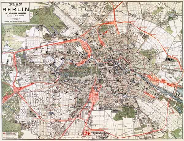 Berlin, town map 1832 from Magenhöfer