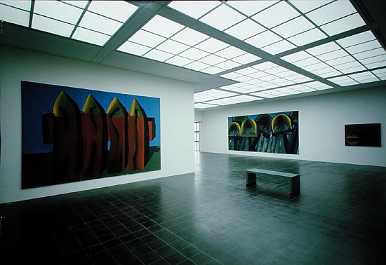 View of a gallery exhibiting works from Markus Lupertz