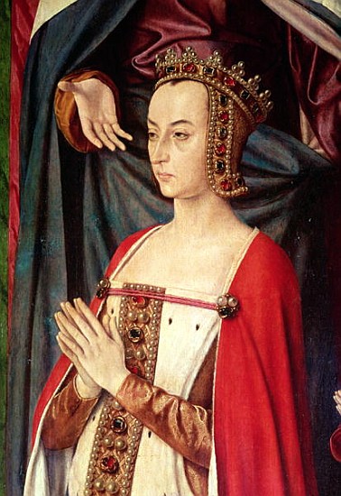 Anne of France, right wing of the Bourbon Altarpiece (detail) from Master of Moulins (Jean Hey)