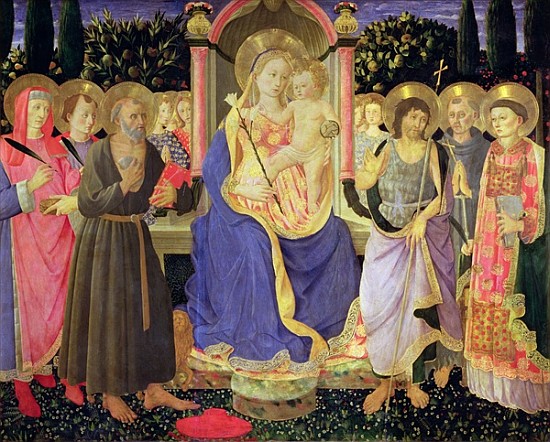Madonna and Child enthroned with saints (altarpiece) from Master of the Buckingham Palace Madonna