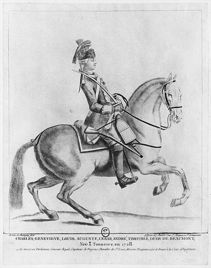 The Chevalier d''Eon as a Dragoon from Robin de Montigny