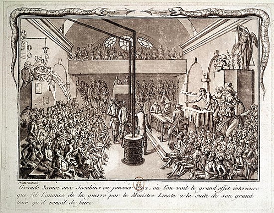 Meeting of the Jacobin Club, January 1792 from Vilette