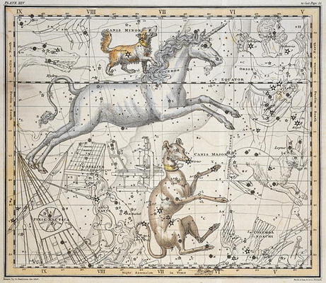 Monoceros, from 'A Celestial Atlas', pub. in 1822 (coloured engraving) from A. Jamieson