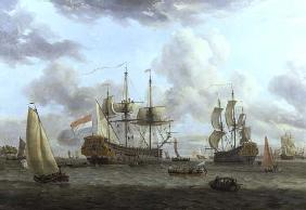 Dutch Shipping Scene in a Wide Estuary