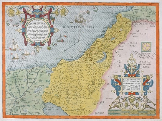 Map of Palestine, from Theatrvm Orbis Terrarvm from Abraham Ortelius