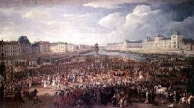 The Procession of Louis XIV (1638-1715) Across the Pont Neuf