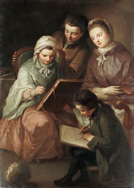Gruppenbild der vier Kinder des Malers