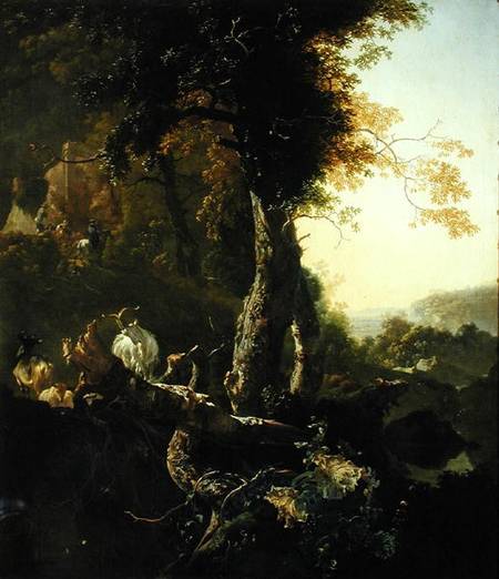 Landscape with Rising Sun from Adam Pynacker