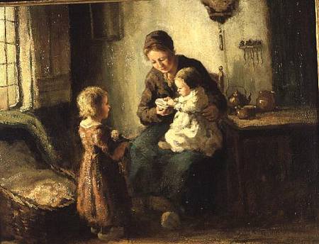 Playing with baby from Adolf-Julius Berg
