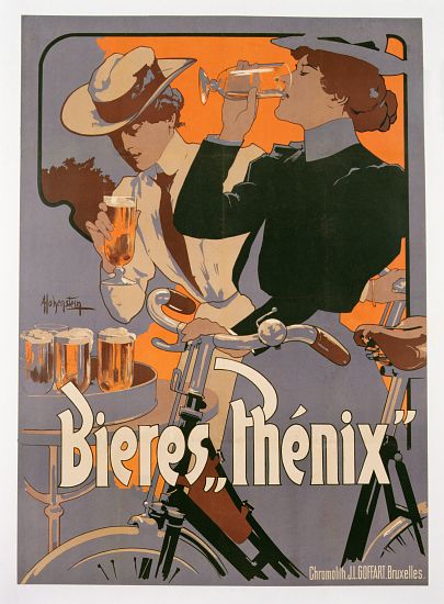 Poster advertising Phenix beer from Adolfo Hohenstein