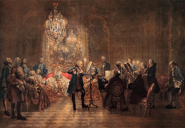 A Flute Concert of Frederick the Great (The Flutist) from Adolph Friedrich Erdmann von Menzel