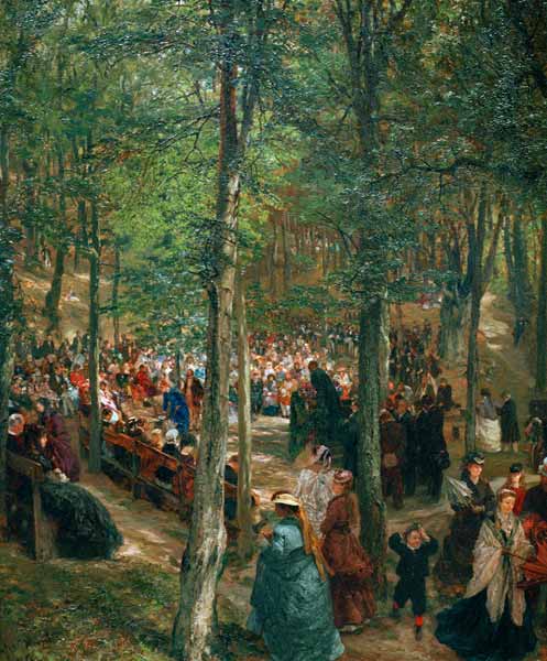 Prêche en plein air at Kösen from Adolph Friedrich Erdmann von Menzel