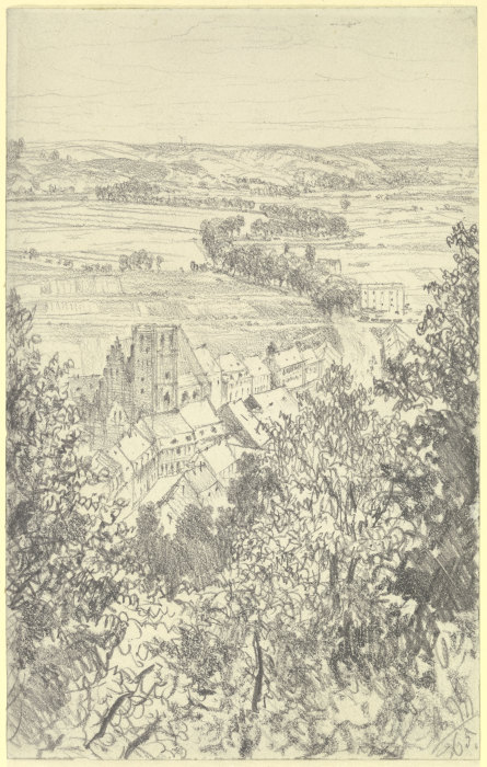 Landschaft bei Kissingen von der Bodenlaube aus from Adolph Friedrich Erdmann von Menzel