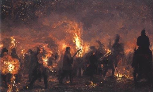 Retreite aux flambeaux of the étudiants from Adolph Friedrich Erdmann von Menzel