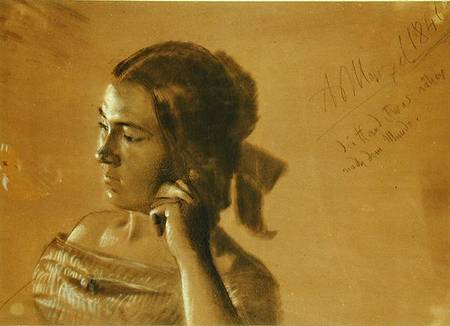 Study for a portrait of Mrs Von Maercker from Adolph Friedrich Erdmann von Menzel