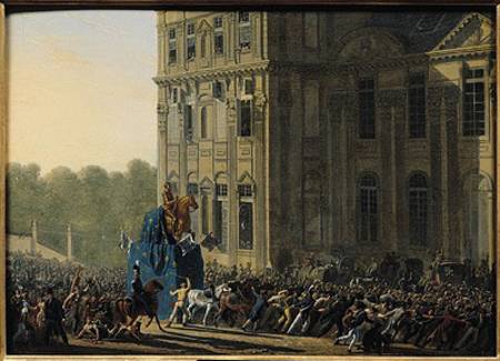 Transporting the Statue of Henri IV (1553-1610) in Front of the Flora Pavilion of the Louvre from Adolphe Roehn