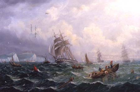Shipping in Choppy Seas of Scarborough from Adolphus Knell