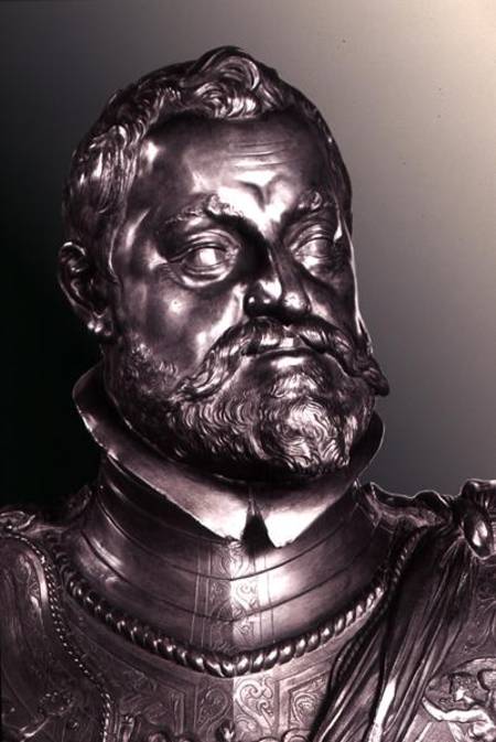 Rudolph II Holy Roman Emperor (1552-1612) detail of half length portrait bust from Adriaen de Vries