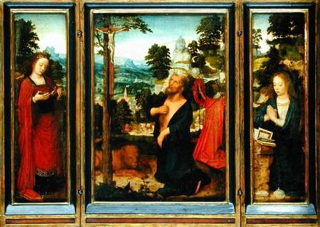Triptych with St. Jerome, St. Catherine and Mary Magdalene from Adriaen Isenbrandt or Isenbrant