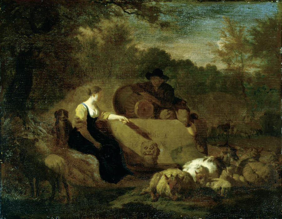 Shepherd and Shepherdess with their Flock at a Well from Adriaen van de Velde