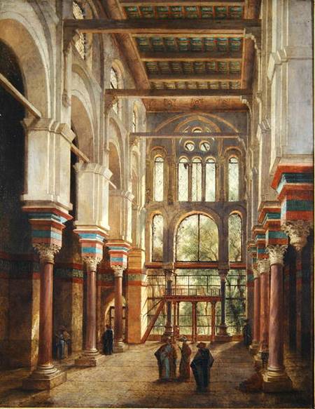 Interior of the Mosque of El Mooristan in Cairo from Adrien Dauzats