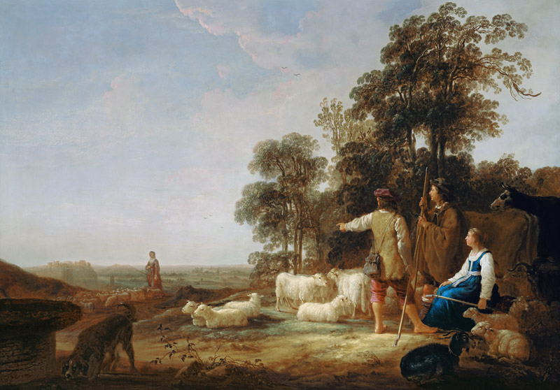 A Landscape with Shepherds and Shepherdesses from Aelbert Cuyp