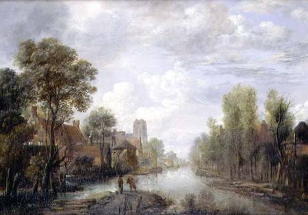 Landscape with a canal (panel) from Aert van der the Elder Neer