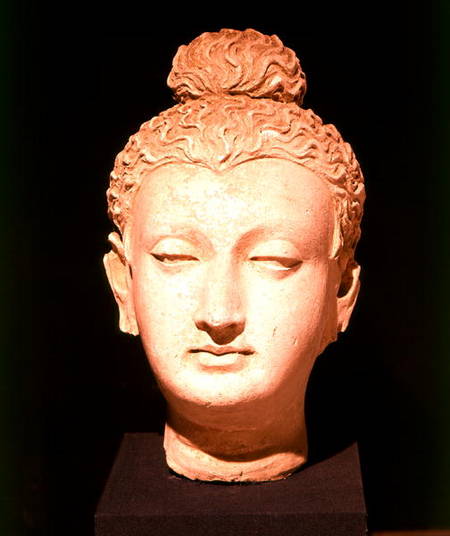 Head of a Buddha, Greco-Buddhist style, from Hadda from Afghan School
