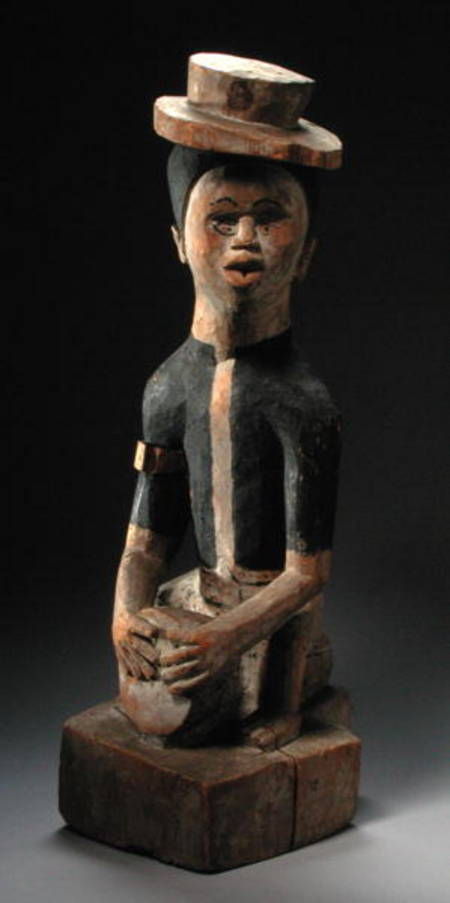 Kongo Figure of Woman on a Drum, Congo from African