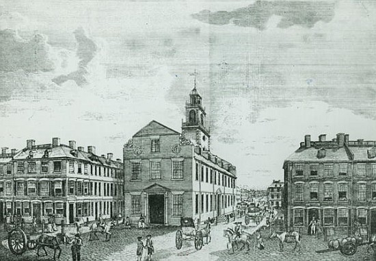 South West View of The Old State House, Boston from (after) American School