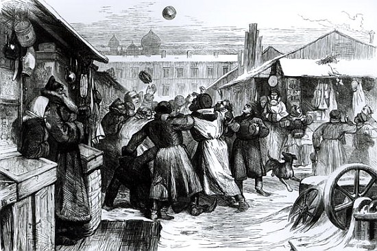 Football in the Jews'' Market, St. Petersburg, from the ''Illustrated London News'', 18741874 from (after) English School