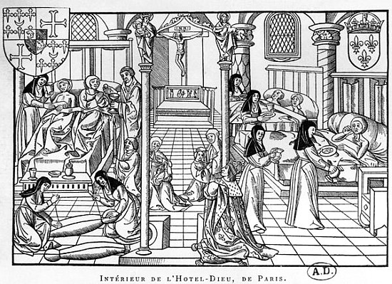 A Ward in the Hotel-Dieu, Paris, from ''Science and Literature in the Middle Ages and Renaissance'', from (after) French School