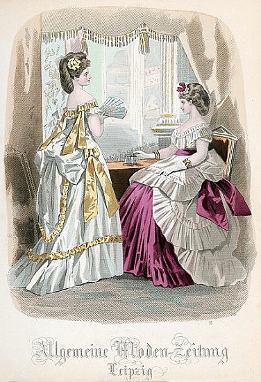 Two Ladies, fashion plate from the ''Allgemeine Moden-Zeitung'', Leipzig from (after) French School