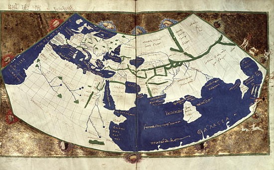 Map of the known world, from ''Geographia'' from (after) Ptolemy