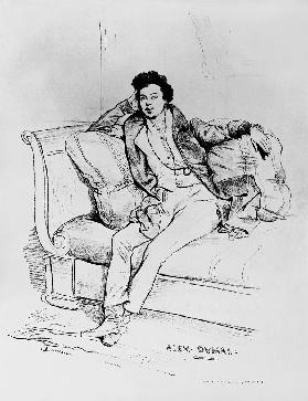 Alexandre Dumas Pere (1803-70) ; engraved by Charles Etienne Pierre Motte (1785-1836)